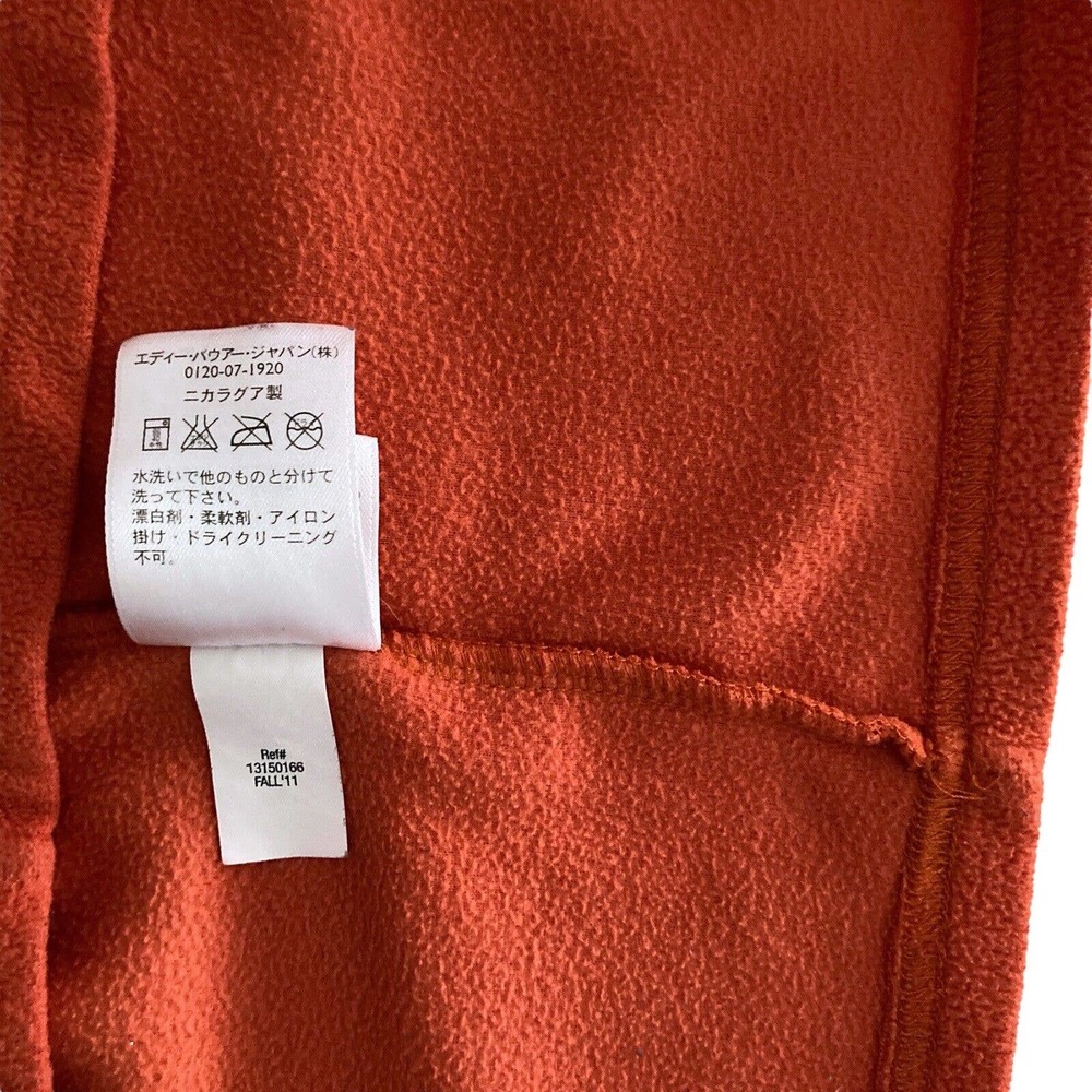 Eddie Bauer Sz Medium Mens 1/4 Zip Fleece Pullover Sweatshirt Orange Long Sleeve - Picture 12 of 12